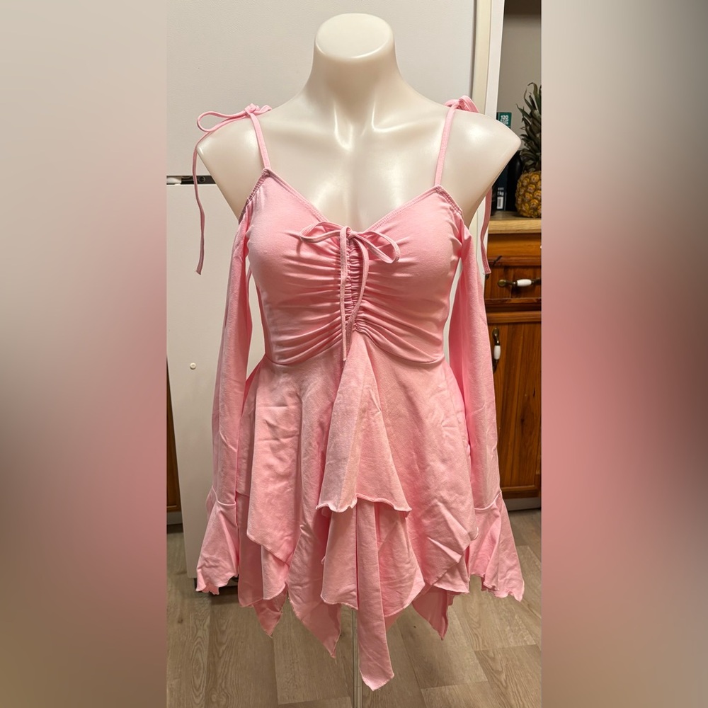 Dolls Kill Pink Off-Shoulder Dress